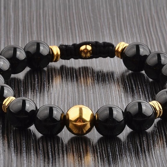 mens onyx bracelet